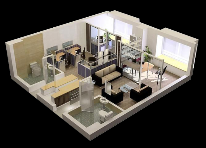 3D效果图制作家装修室内设计3dmax建模景观建筑施工图CAD代画代做