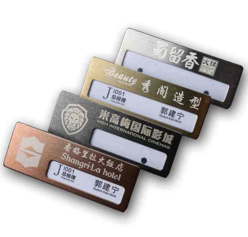 高档金属抽纸可更换胸牌
